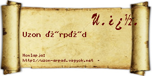 Uzon Árpád névjegykártya