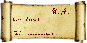 Uzon Árpád névjegykártya
